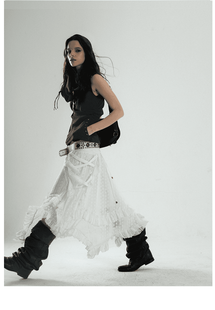 [예약 판매 10% 할인] Double Punch Ruffled multi-layered low-waist skirt