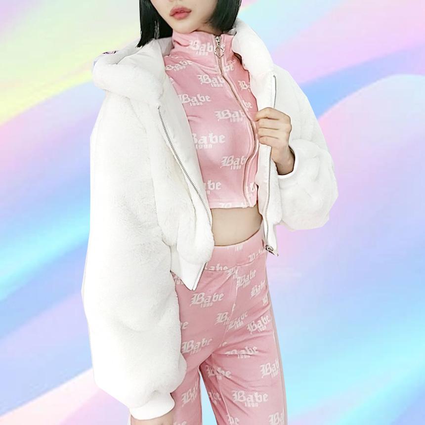 베이비 루즈핏 벌룬 퍼후드집업
