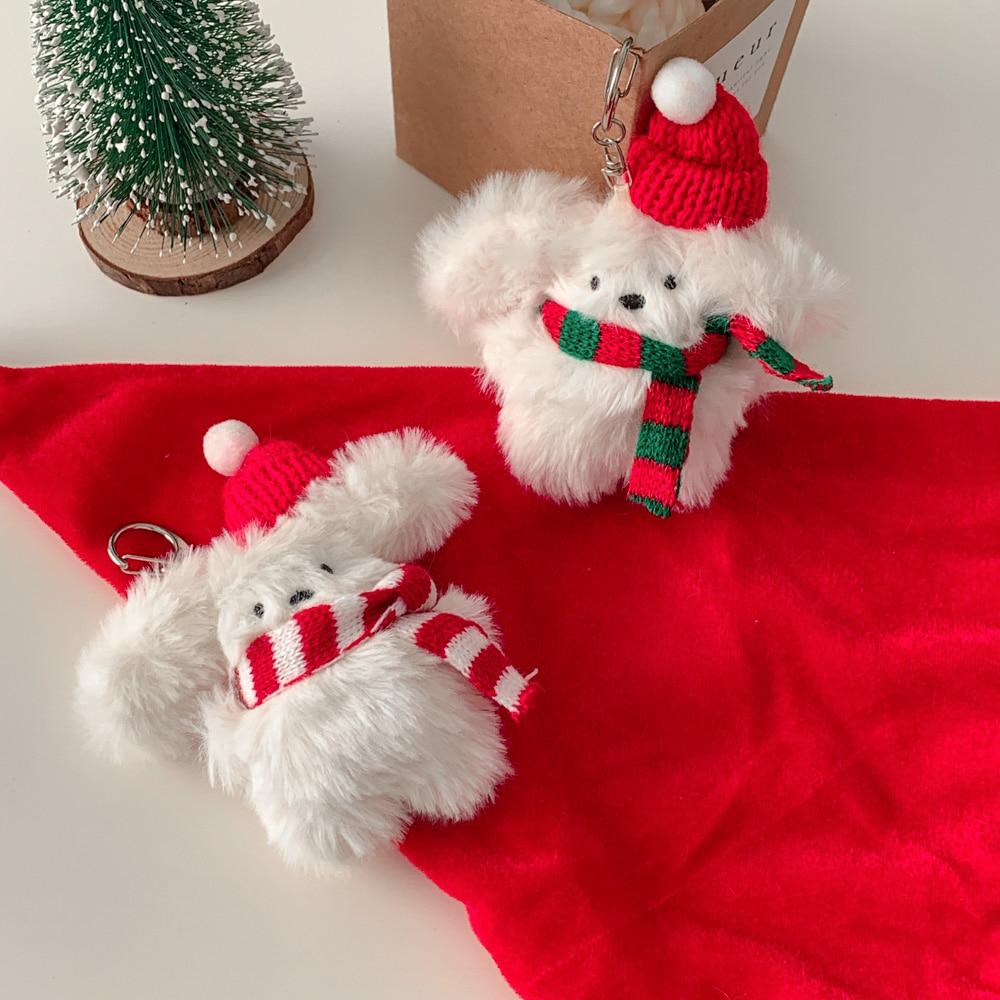 [귀염주의] 메리 토끼 크리스마스 인형 백참 키홀더 열쇠고리 가방 키링 2type