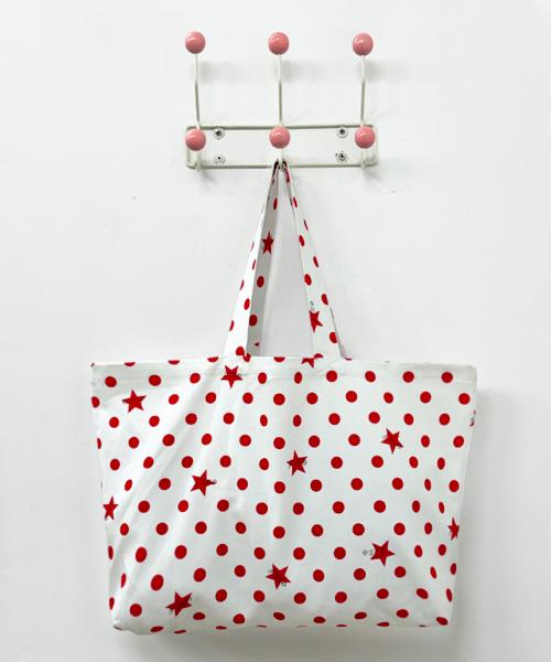 토마토 픽셀 ESCF 도트 별 데님 에코백