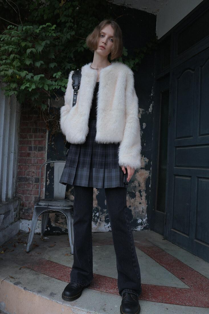 ECO FUR JACKET 003_IVORY