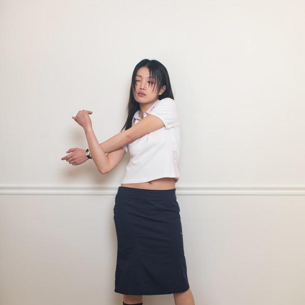 [4/6 출고예정] PETAL COTTON GORED MIDI SKIRT (VINTAGE BLUE)