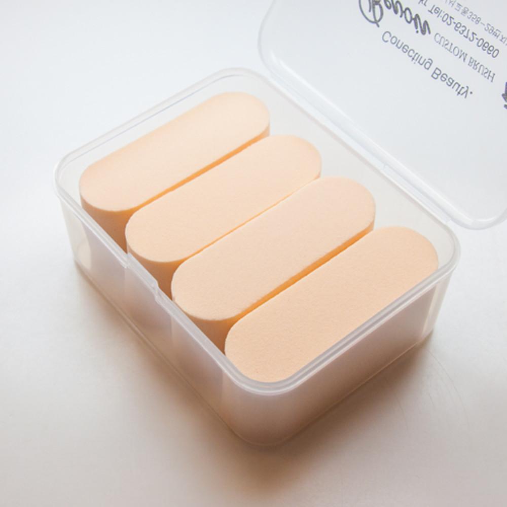 [르브와브러쉬] 4pcs  케이스 메이크업 퍼프 스펀지 뷰티블렌더