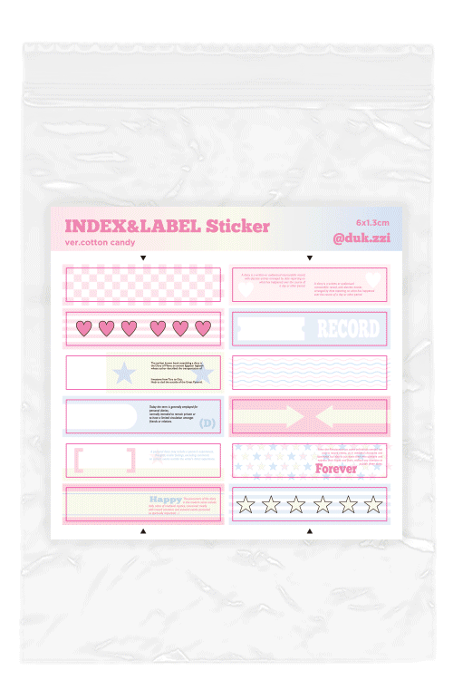 Index&Label Sticker - Cotton Candy