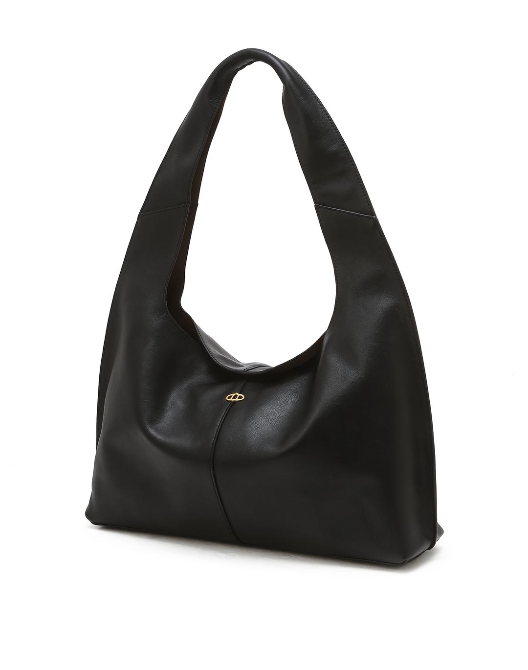MARON BLACK SOFT LIGHT SHOULDER BAG M