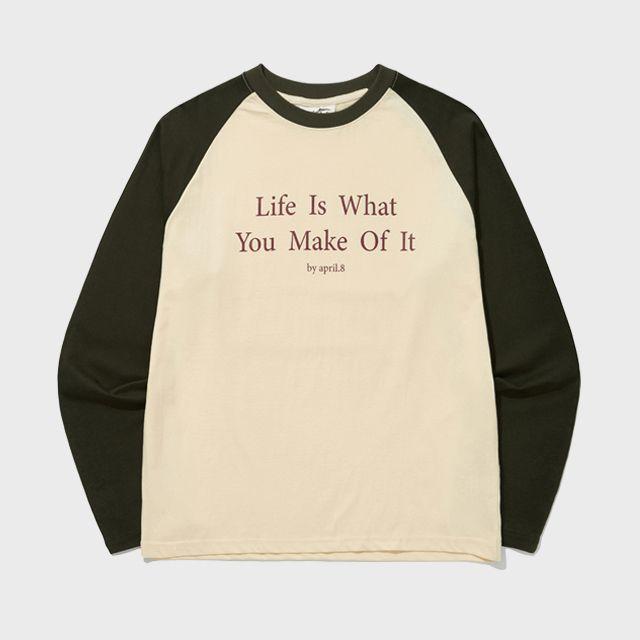 [아이보리카키 M사이즈 4월 6일 예약배송]Vintage Raglan L/S Tee [2Color]