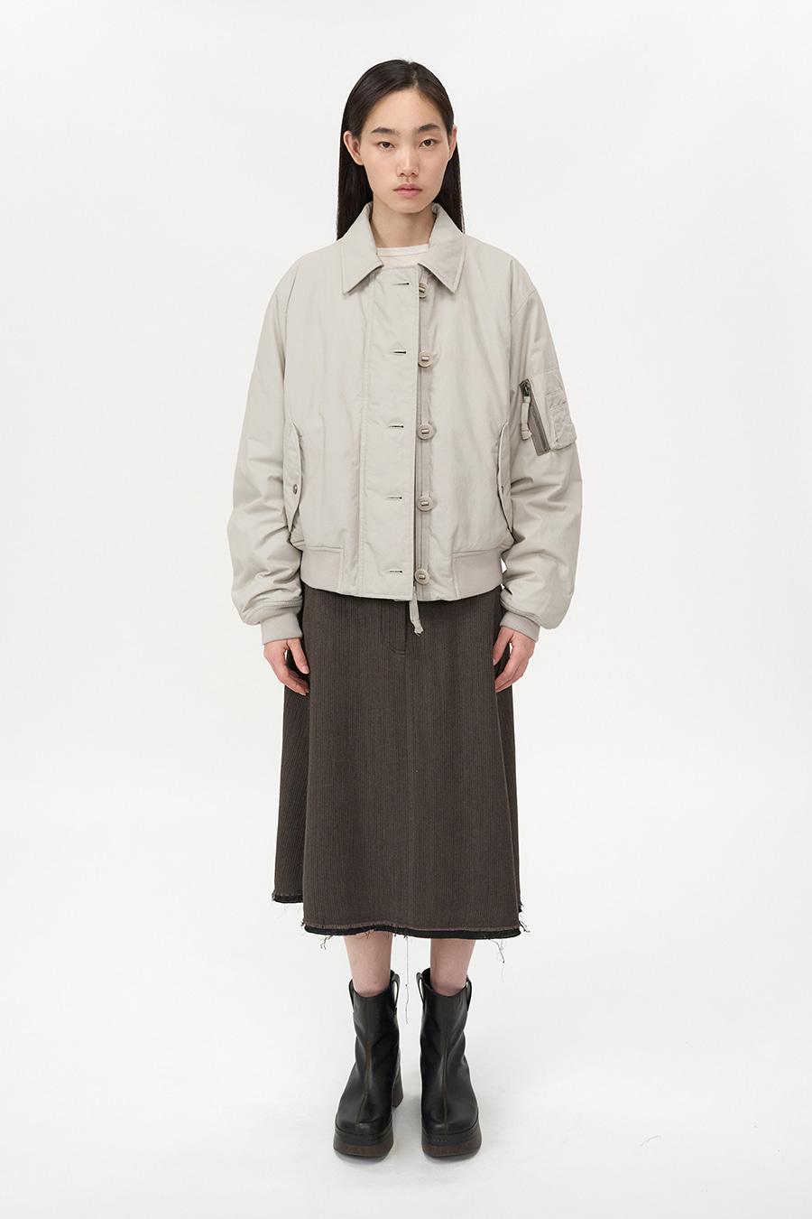피치 코튼 플라이트 자켓 ASH BEIGE