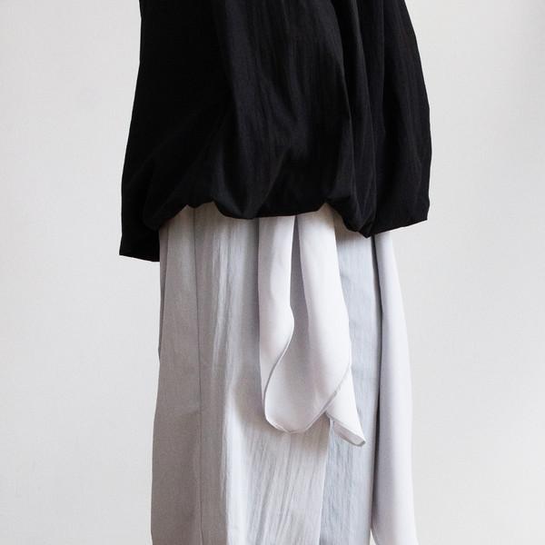 [5/13 출고 예정] Scarf Pintuck Wide Pants (Blue Gray)