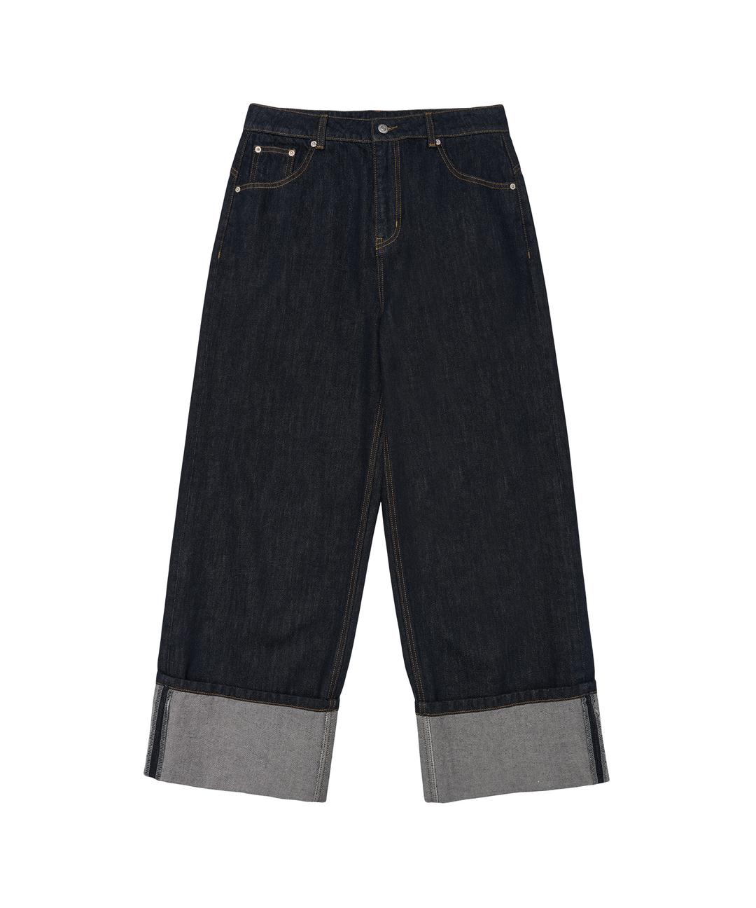 ROLL UP DENIM PANTS BLUE