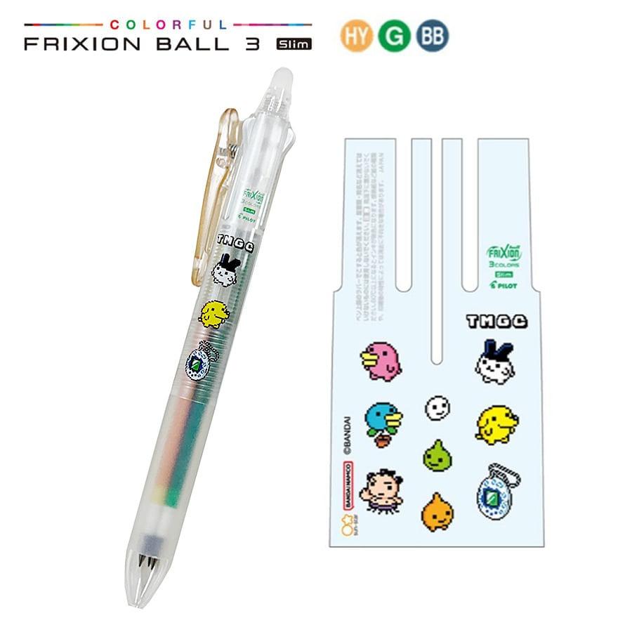 [펜] PILOT 지워지는 볼펜 프릭션 3색 슬림 (0.38mm) 다마고치 오렌지 (투명바디)