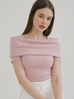 monts 1470 off shoulder short sleeve top (pink)