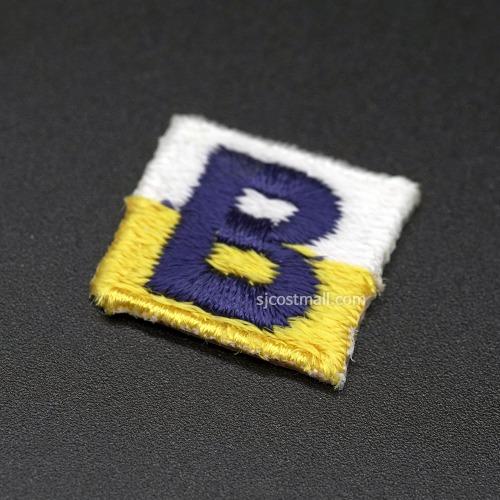 파랑 B 노랑 열접착식 미니와펜 자수 패치