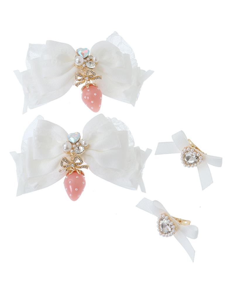 LIZ LISA 리즈리사 스트로베리 비쥬 4개 SET 클립 머리핀 헤어핀