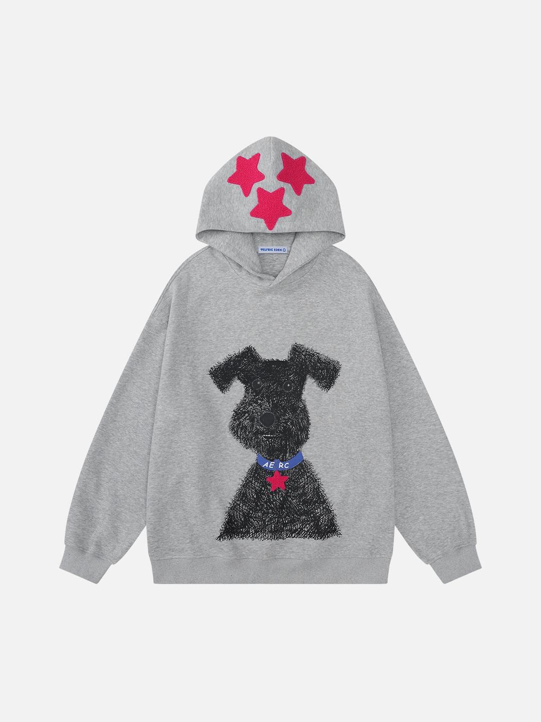 Aelfric Eden Graffiti Dog Graphic Hoodie - Grey / XS
