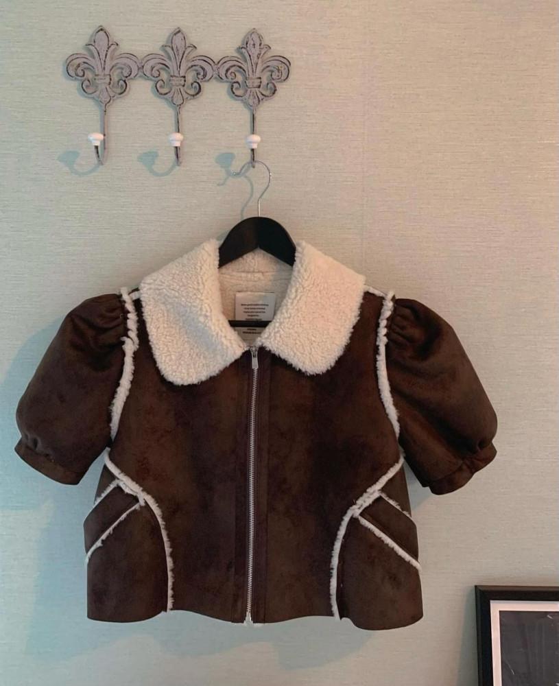 [문의폭주] BY 퍼프 셔링 양털 무스탕 조끼 (2color)