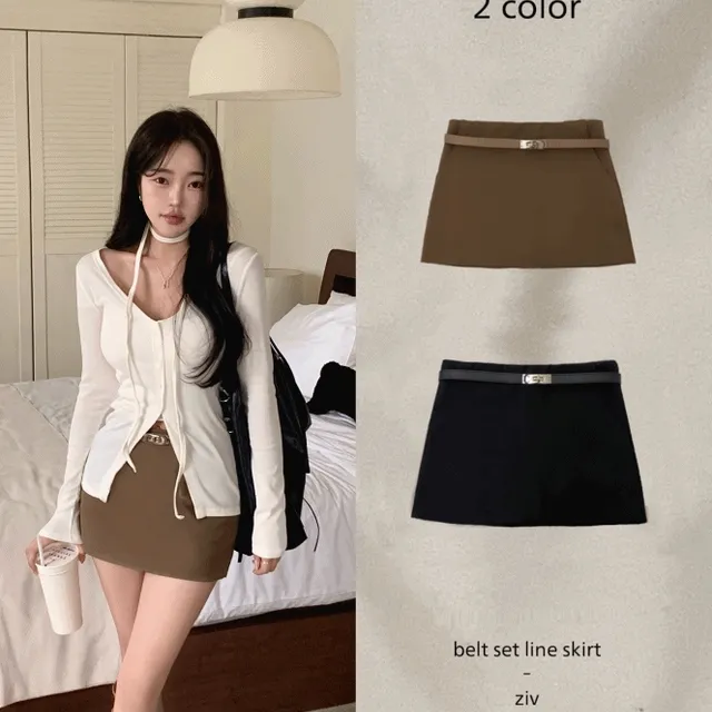 [벨트SET🖤/속바지내장] 베이직 포켓 미니스커트-2xol/S,M