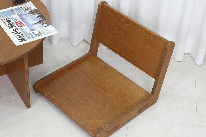 벨라 원목 등받이 좌식의자 카페 의자 인테리어 체어 앉은뱅이 바닥 의자