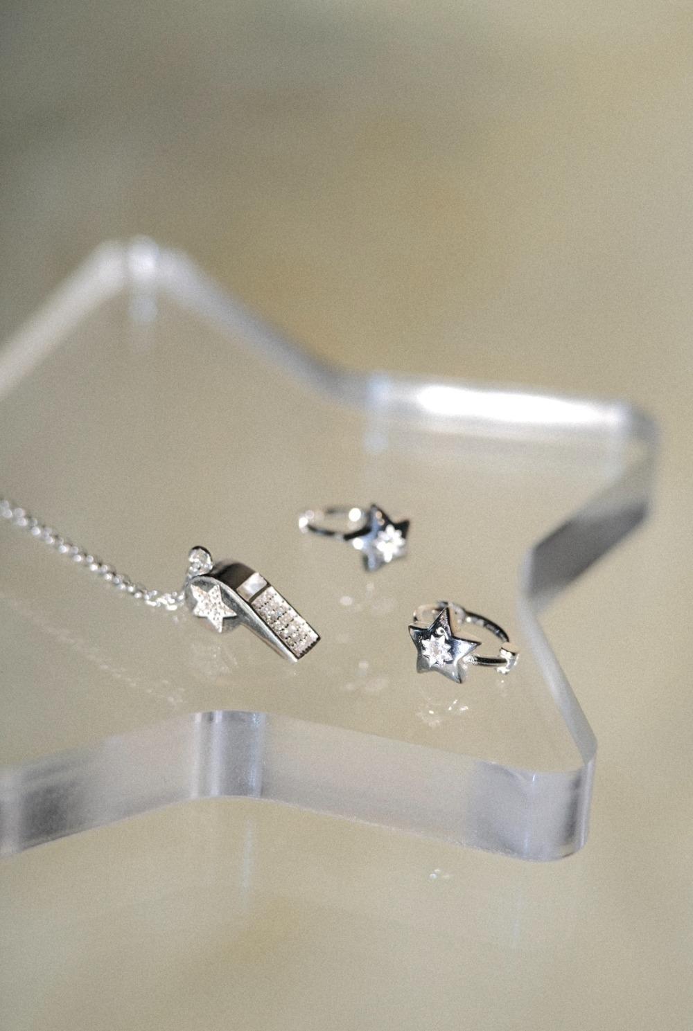 [당일 배송] BEST 휘슬 스타 목걸이&폴스타 귀걸이 세트