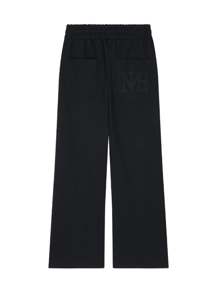므넴 [mnem] patch straight sweatpants (black)