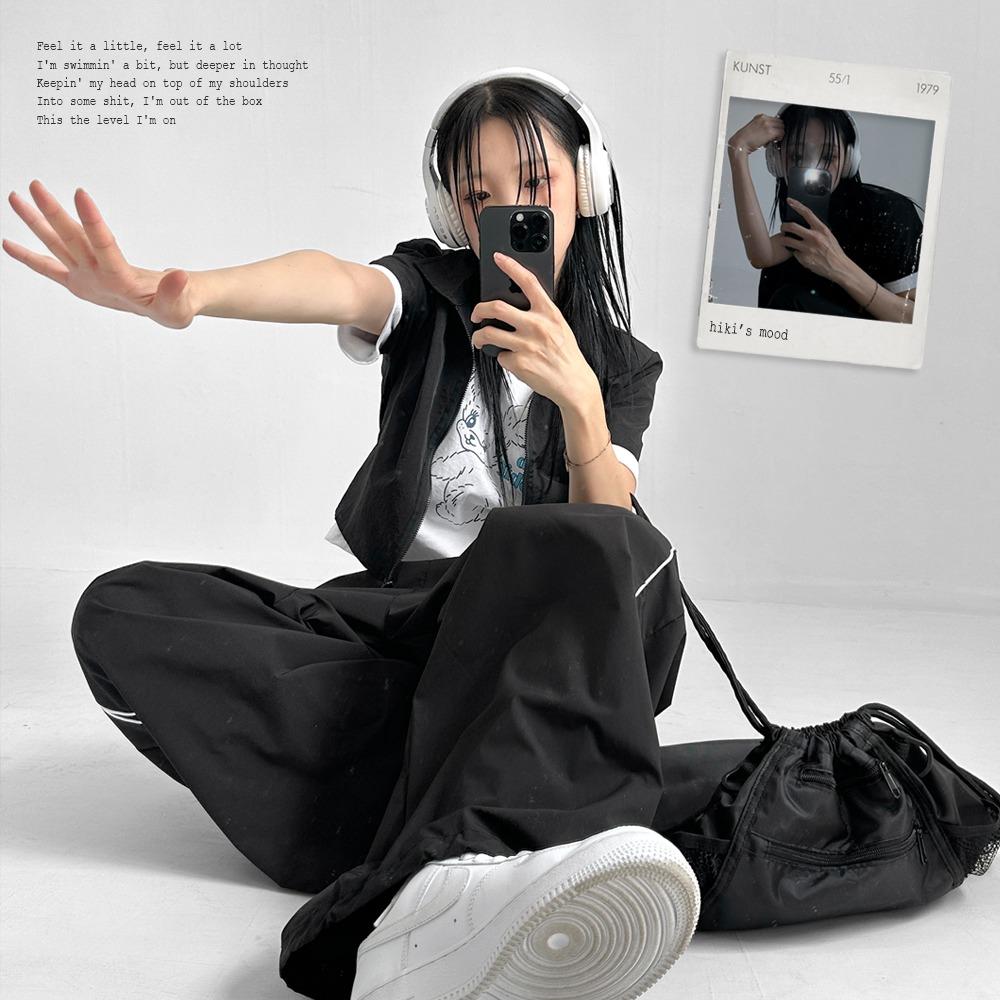 베이직 뒷밴딩 투지퍼 집업 크롭 셔츠 남방