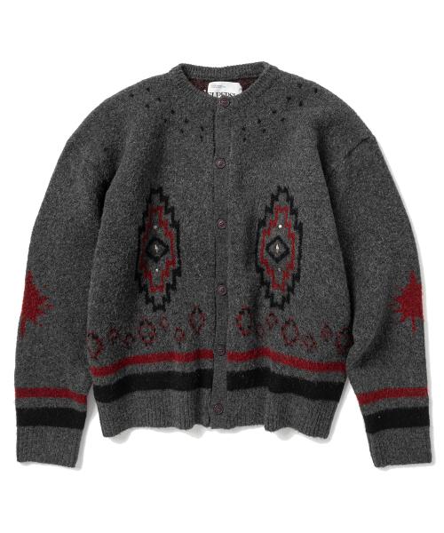 노르딕 리벳 니트 가디건 - 차콜