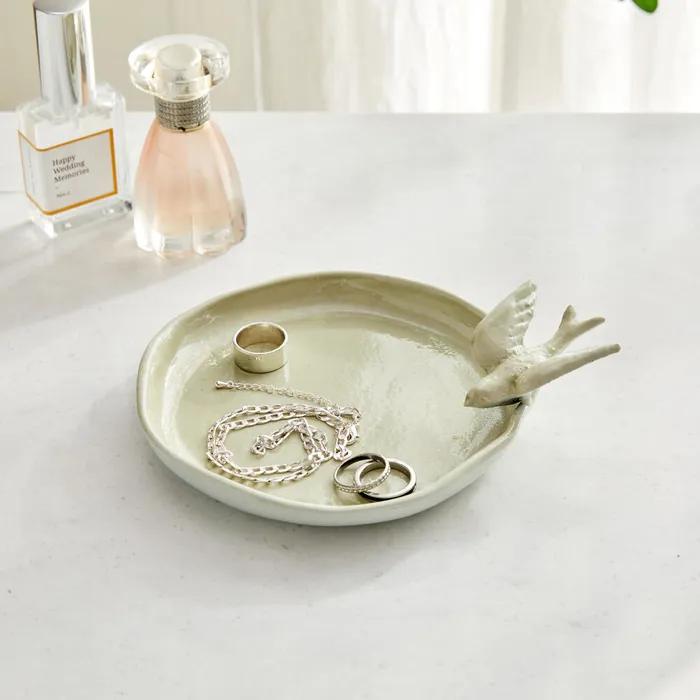 플라워데코 새 트레이 원형 그린