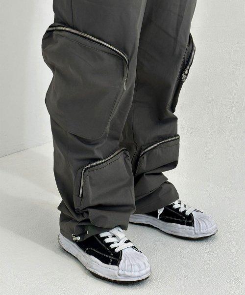 4포켓 와이드 코튼 팬츠 (차콜)