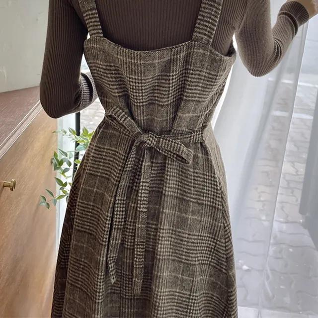 밀리 체크기모 뷔스티에 원피스 a2571