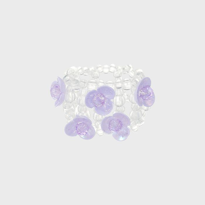 [X SWINGSET] 5 Flower Topping Beads Ring (clear)