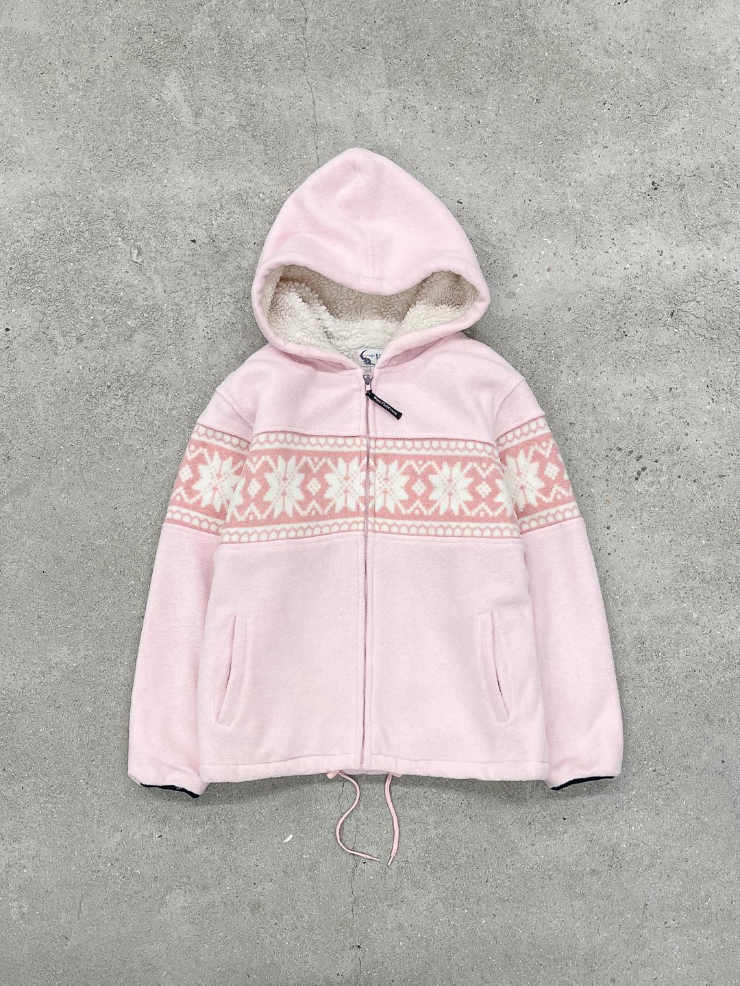 Boucle Pink Nordic Hooded Zip-up S0489