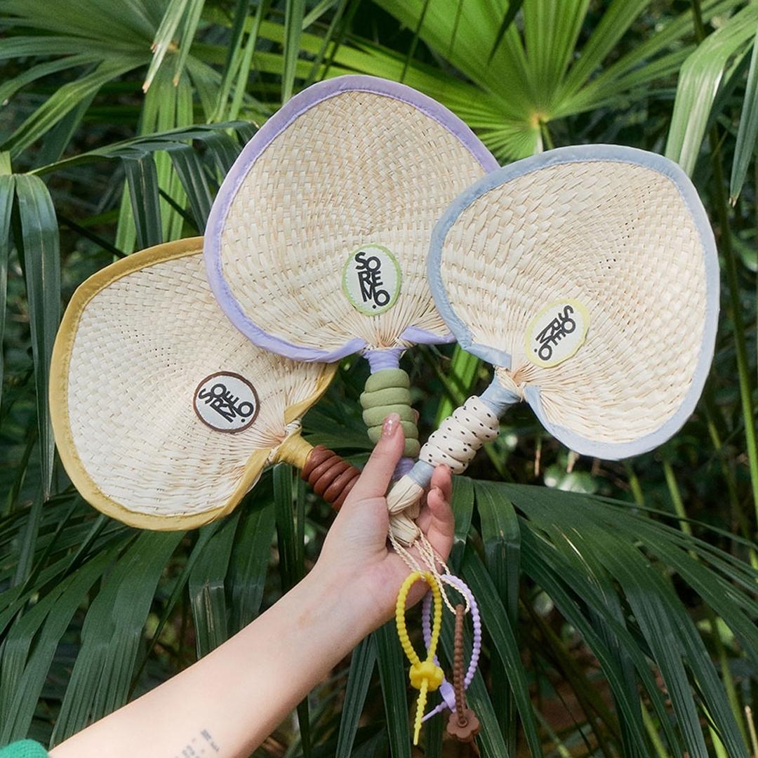 3 Type Rattan Folding Fan 라탄 부채