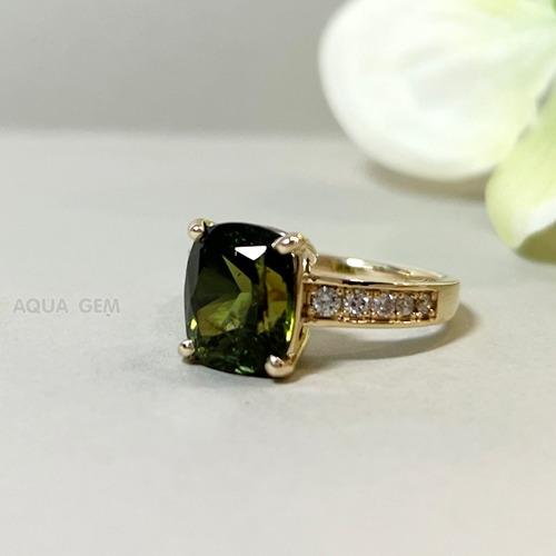 [페리R009]  천연 페리도트반지 (14K/다이아몬드)