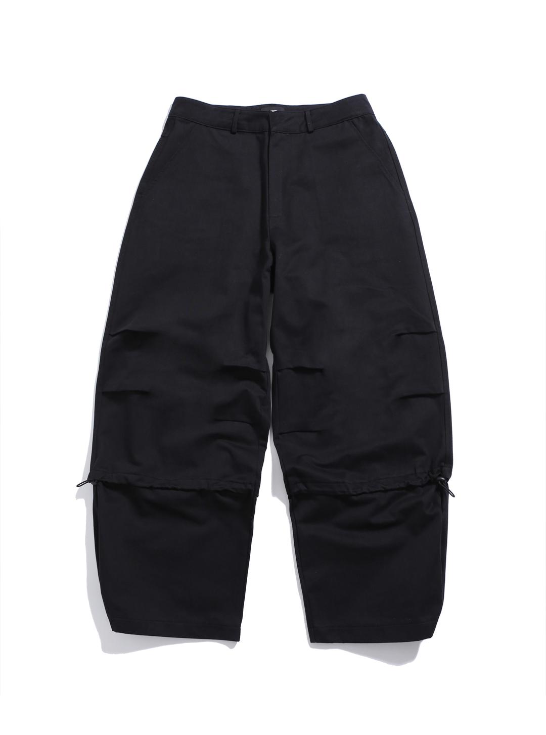 DUAL-TUCK STRING PANTS BLACK