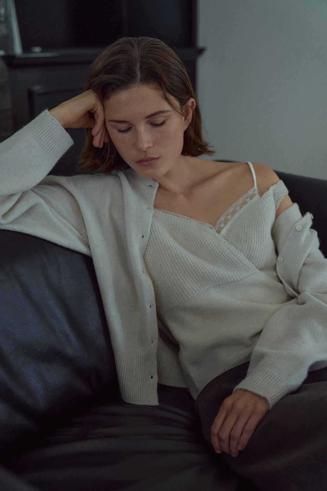 Wrap Knit Bustier[LMBEAUKN288]-Ivory