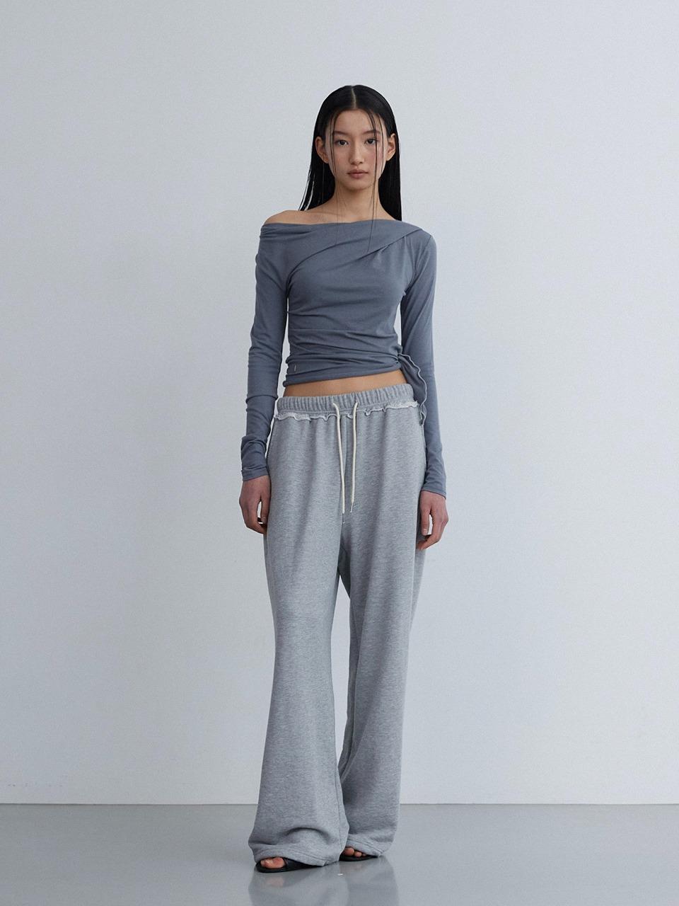 Drape Knot Top (blue grey)