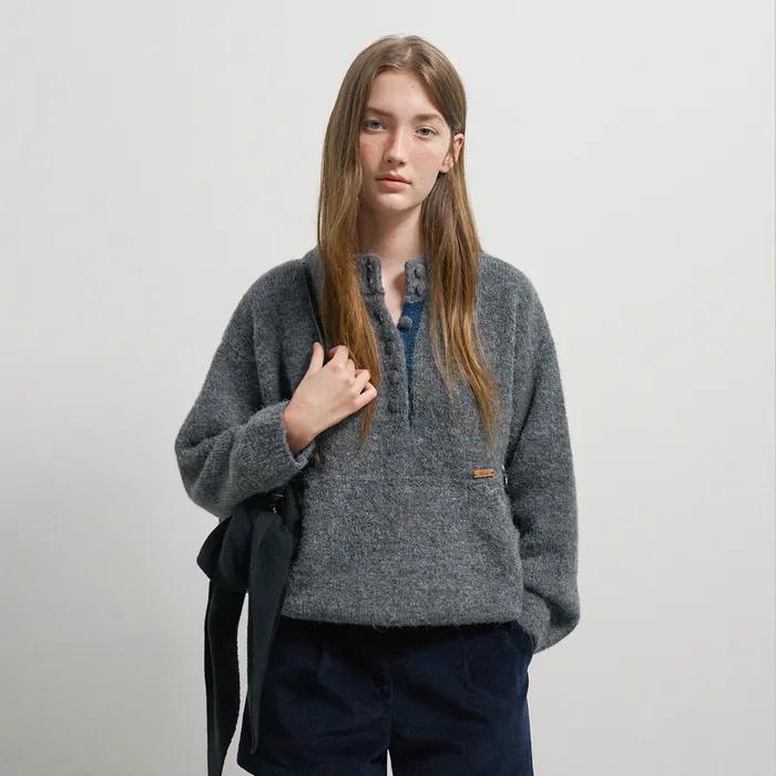 [UNISEX] 노마드 풀오버 니트_Charcoal