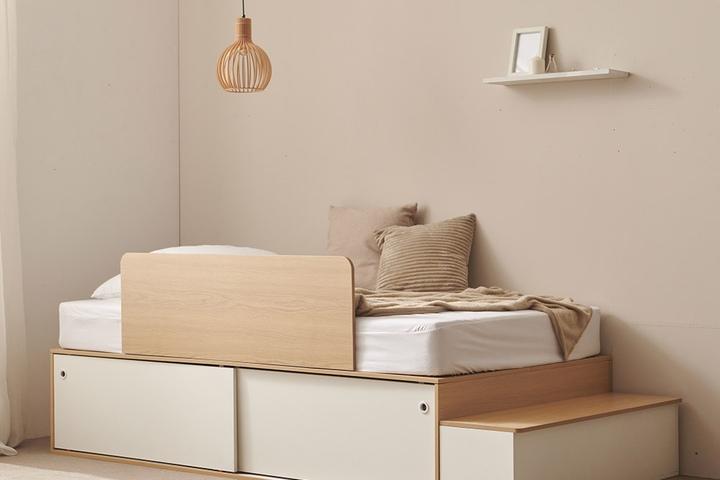 헤이즐 슈퍼싱글 슬라이딩 수납 침대 프레임 SS