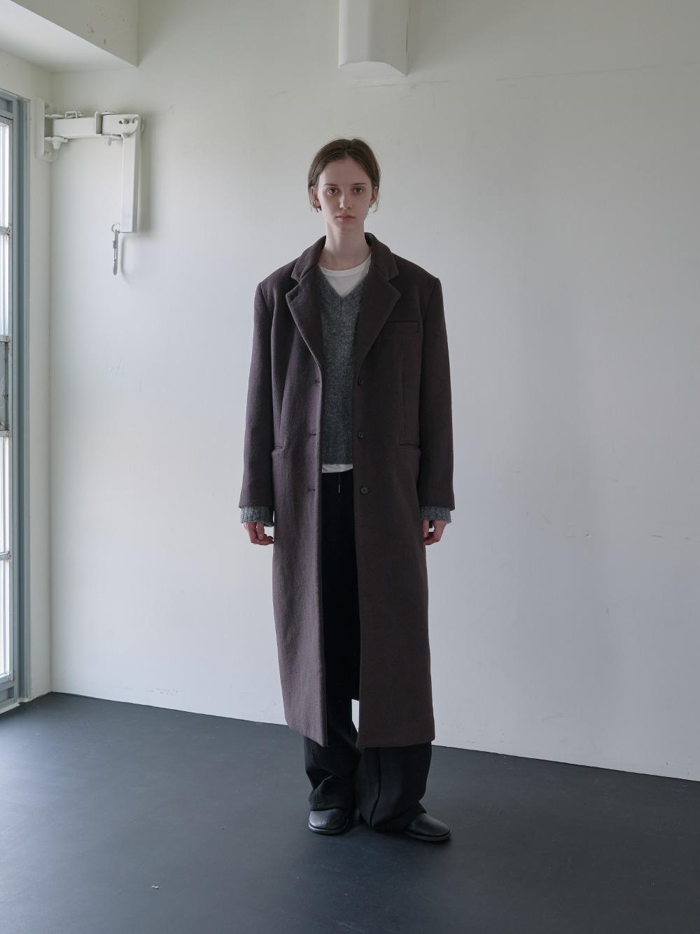 ESSENTIAL SINGLE LONG COAT (cocoa)