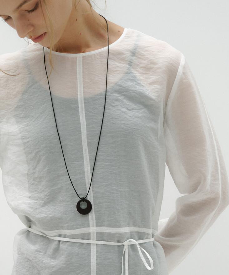 [2nd REORDER] WOOD CIRCLE NECKLACE [BLACK]
