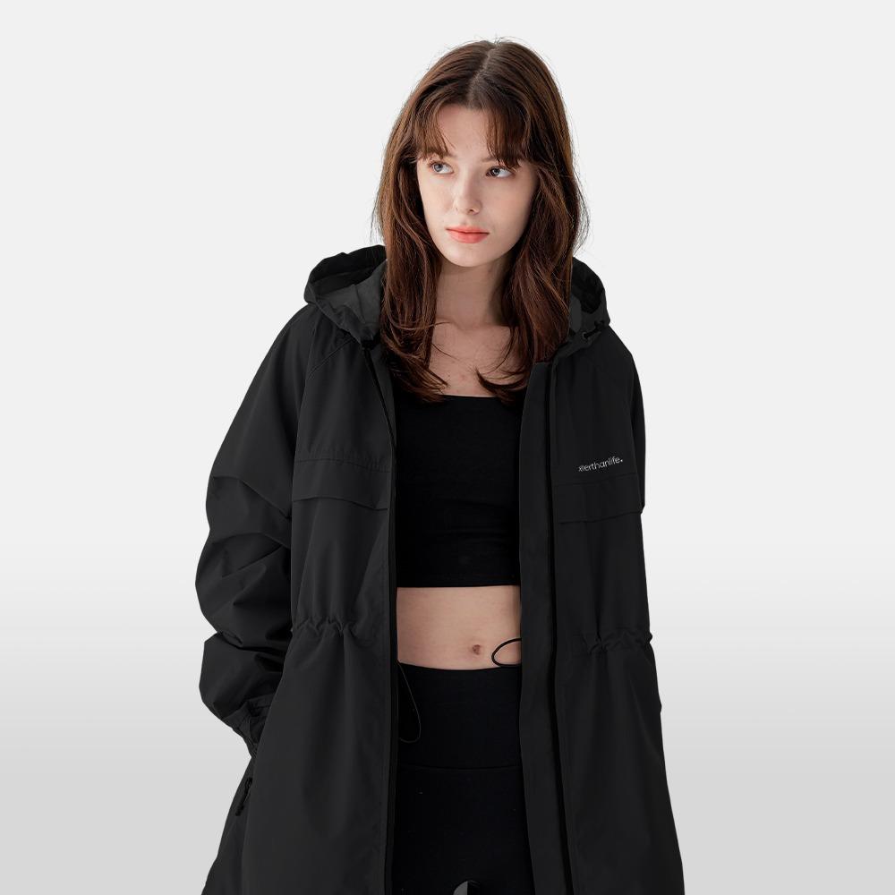 시그니처 땀복 웜업 후드 힙커버 자켓 블랙