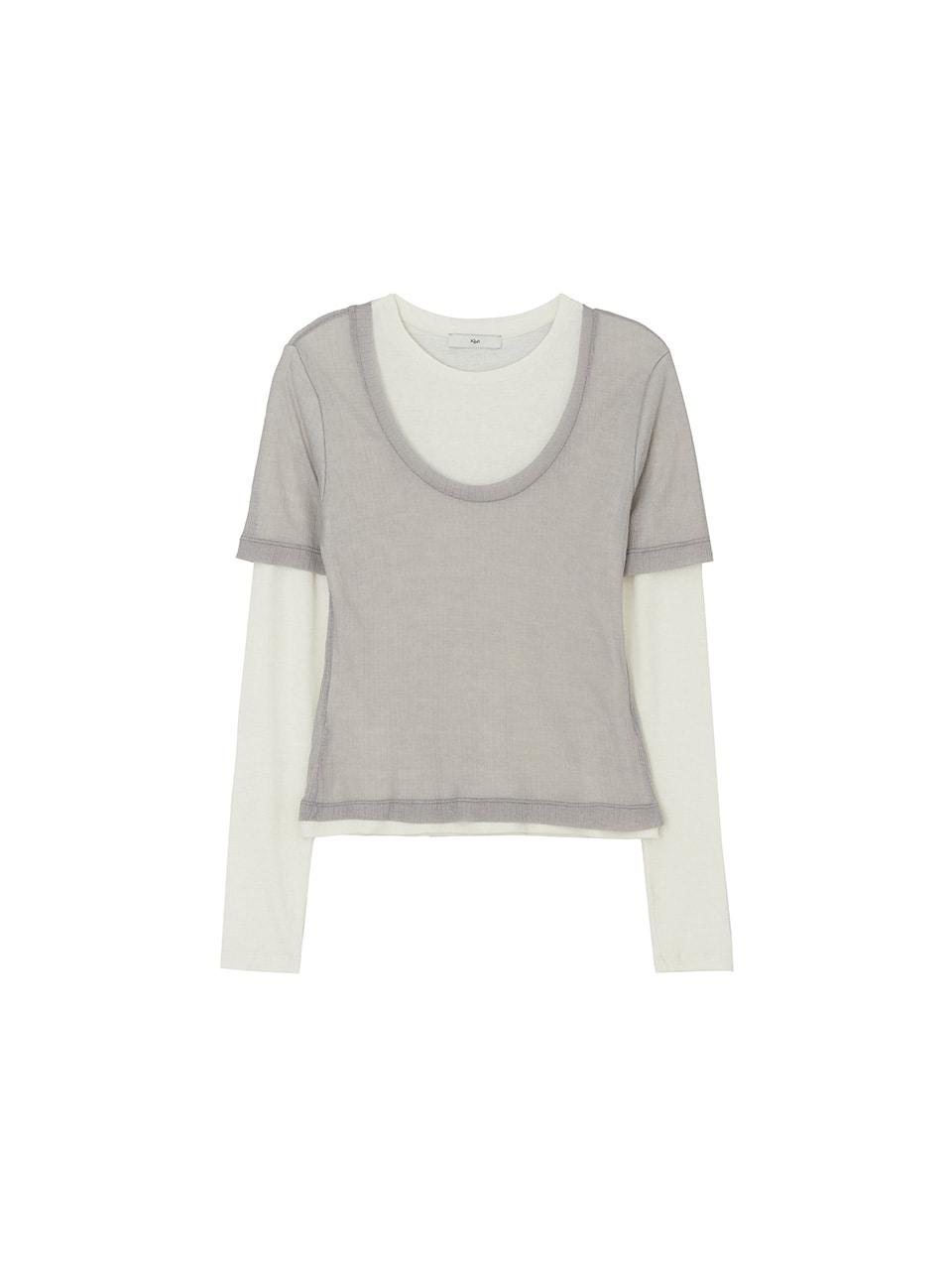 Layered Jersey Top Grey