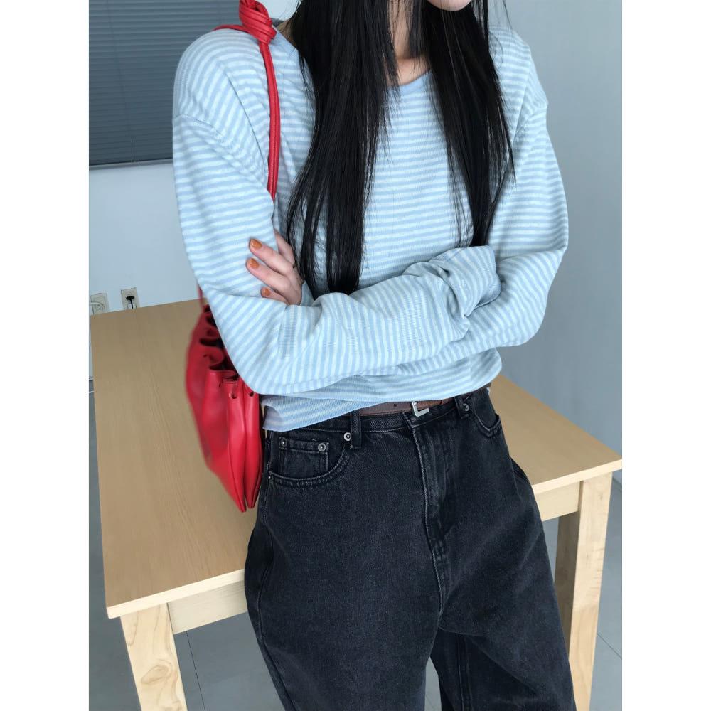 Stripe round knit (3color) 스트라이프라운드니트