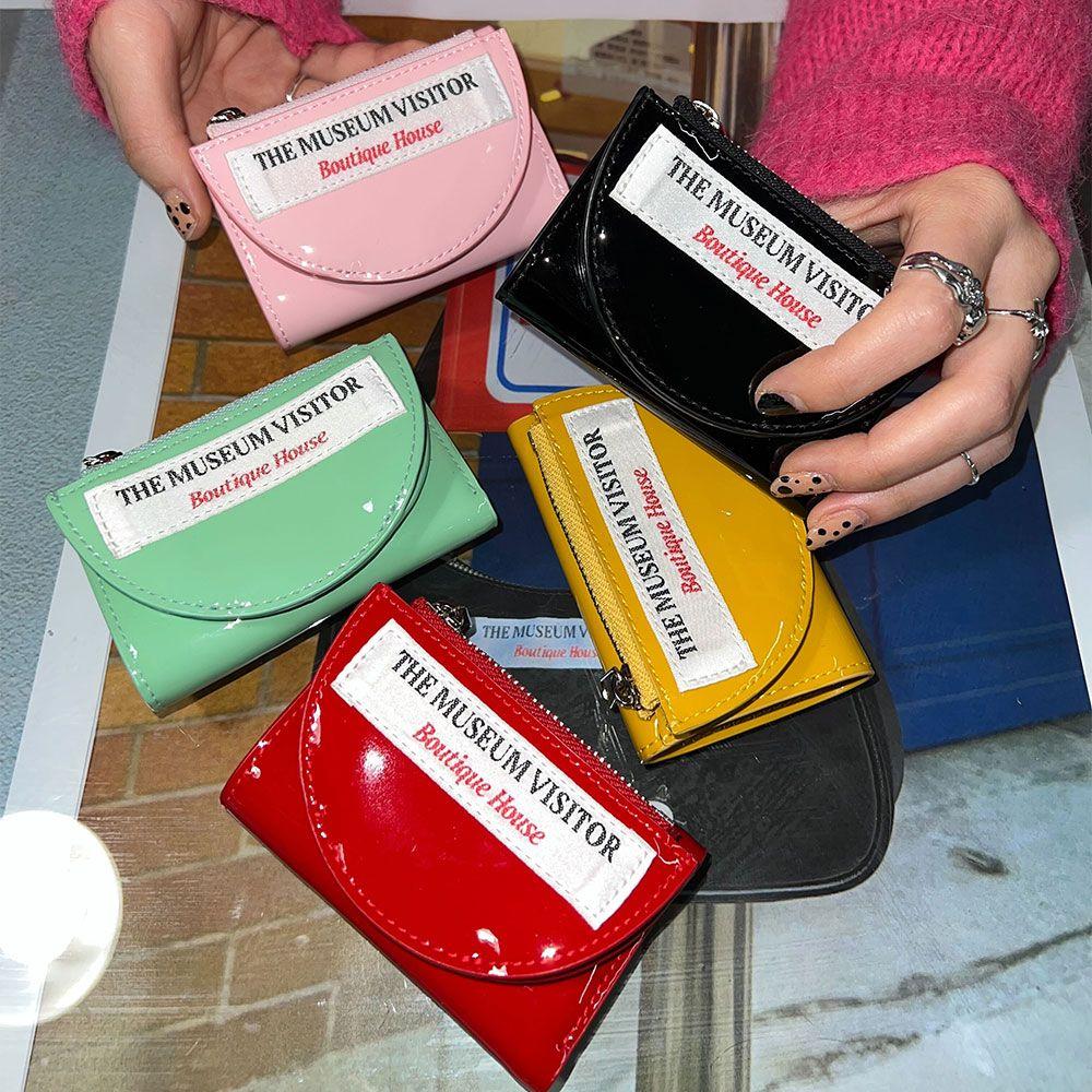 HALF CIRCLE ENAMEL WALLET