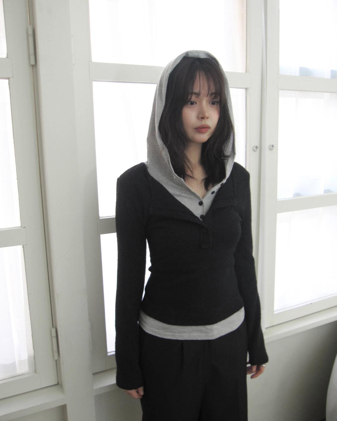 아게하 (*best) button layer hoodie [3c]