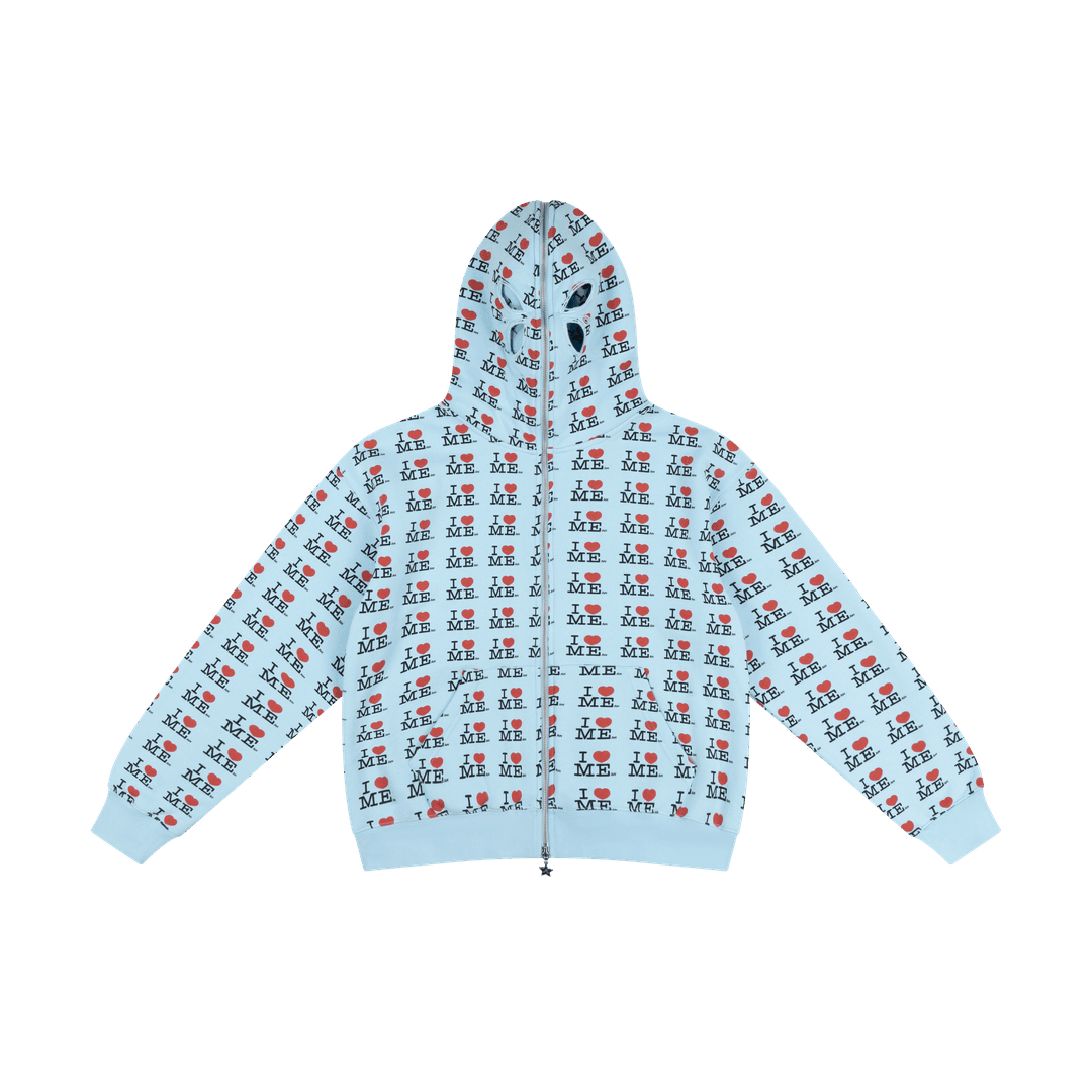 I HEART ME BUTTERFLY HOODIE  - BLUE - XS