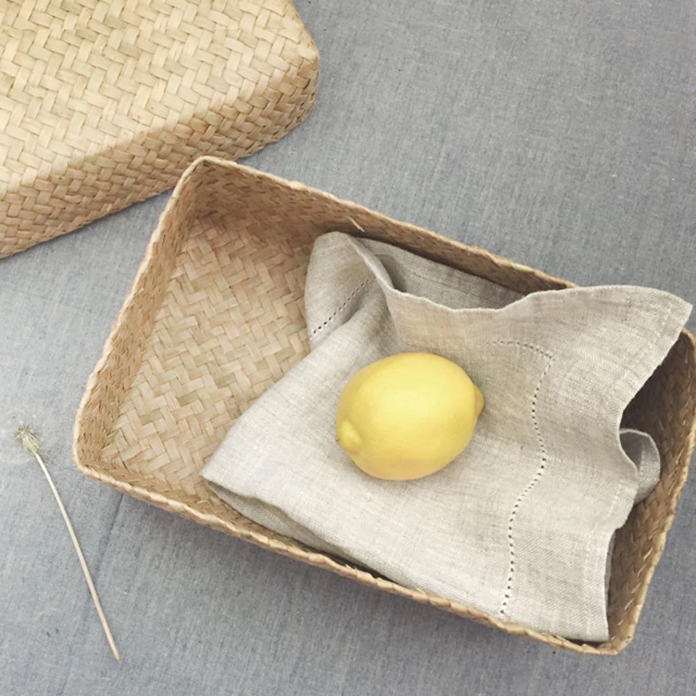 내추럴 부들 소품 수납함 M /정리 수납 박스