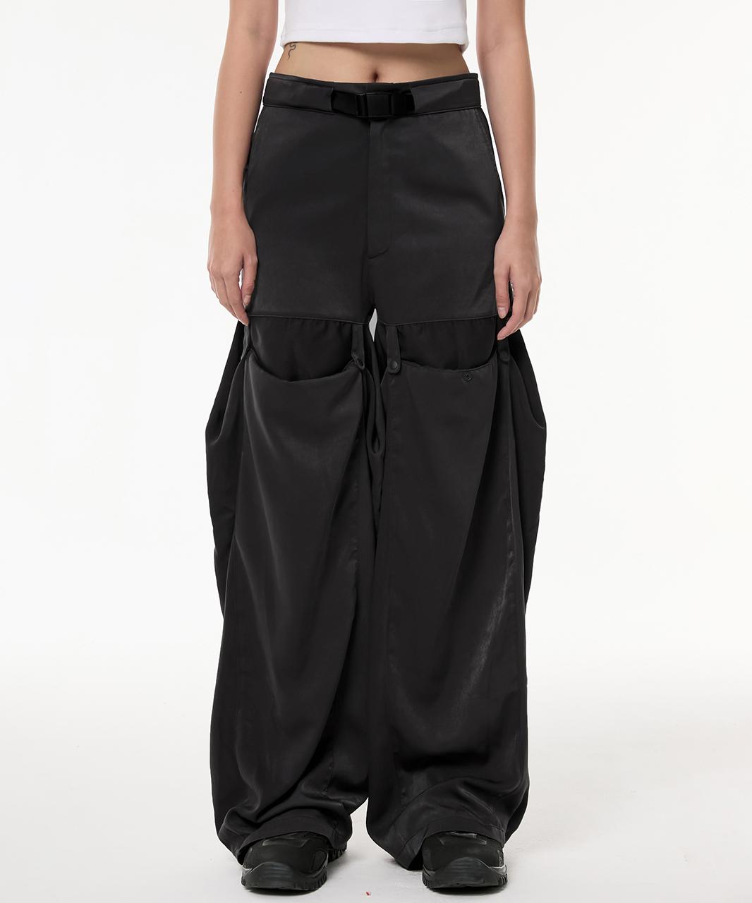 Flowing Wide Pants (FL-233_Black)