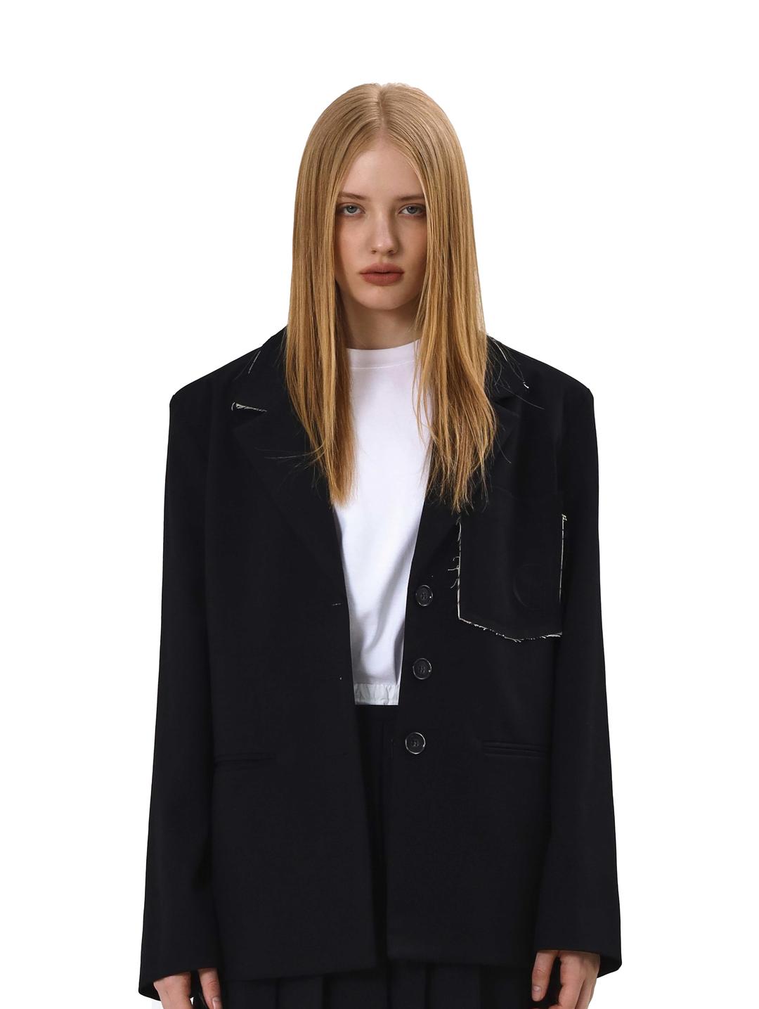 프레임 로고 재킷 [BLACK]