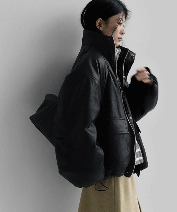 매니크 테이커 레더 덤블 퍼 무스탕