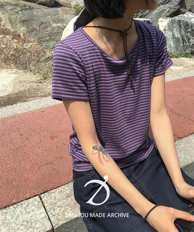 데일리쥬 [단독][MADE] 포이베 스트라이프 티셔츠 (반팔/긴팔)